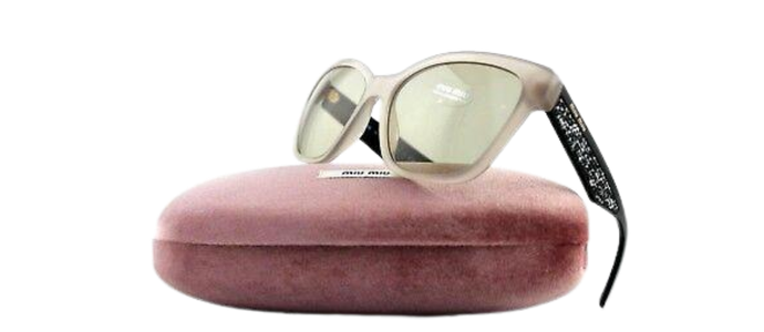 NEW Authentic MIU MIU Opal Argil Cateye Stardust Sunglasses 0MU 06RS UE2-5J2