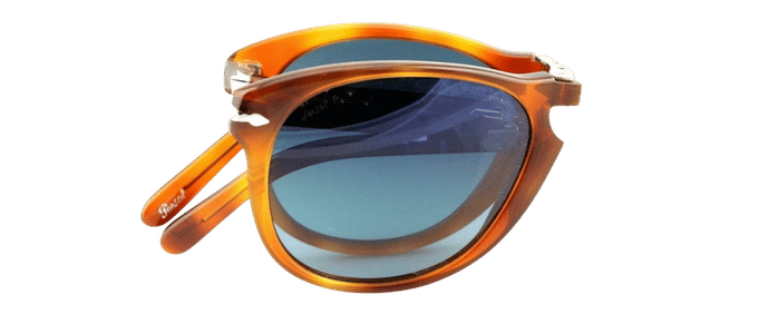 POLARIZED Steve McQueen PERSOL Folding Havana Blue Sunglasses PO 714 SM 96/S3 54
