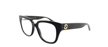 GUCCI Womens Glossy Black Eye Glasses Frame CatEye GG 0037O 001 37O