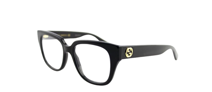 GUCCI Womens Glossy Black Eye Glasses Frame CatEye GG 0037O 001 37O