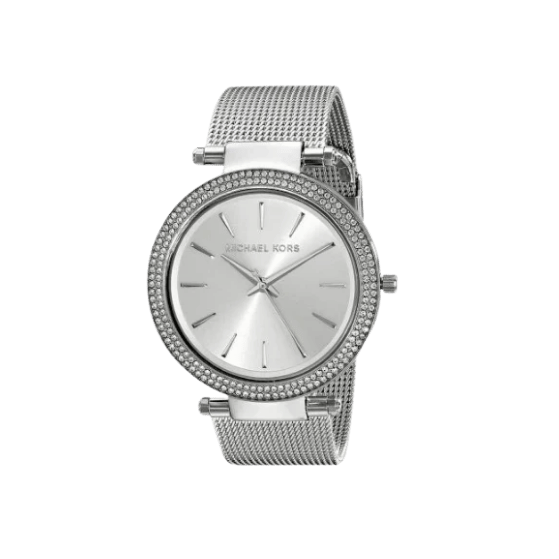 Michael Kors Darci Silver Mesh Crystals Steel Womens Watch MK3367