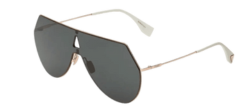RARE New FENDI EYELINE Gold Grey Oversized Womens Aviator Sunglasses FF 0193S