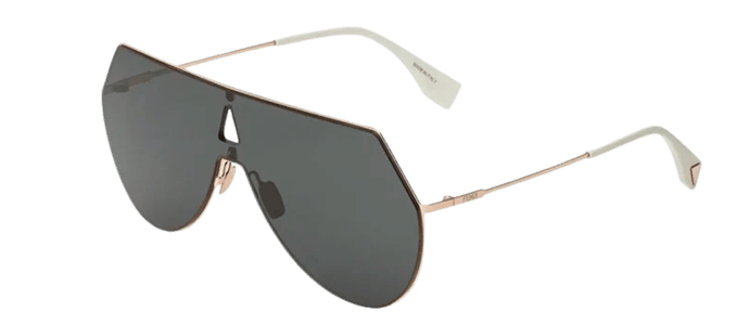 RARE New FENDI EYELINE Gold Grey Oversized Womens Aviator Sunglasses FF 0193S