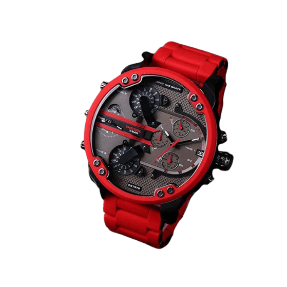 Diesel Red Gunmetal Men's Watch DZ7370