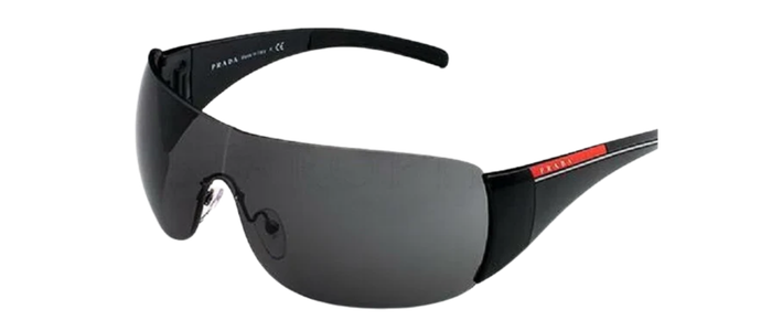 PRADA Sport Black Shield Wrap Sunglasses SPS 02L PS 02LS 1AB1A1