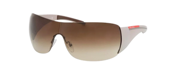 PRADA Sport Grey Beige Brown Shield Wrap Sunglasses SPS 02L PS 02LS O2L