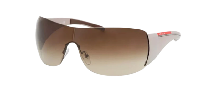 PRADA Sport Grey Beige Brown Shield Wrap Sunglasses SPS 02L PS 02LS O2L