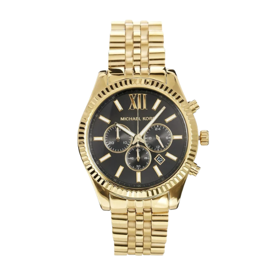 Michael Kors Lexington Gold-Tone Black Dial Men's Watch MK8286