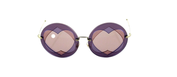 RARE NEW Genuine MIU MIU Lilac Pink Heart Round Sunglasses SMU 01S VA1-4M2 01SS