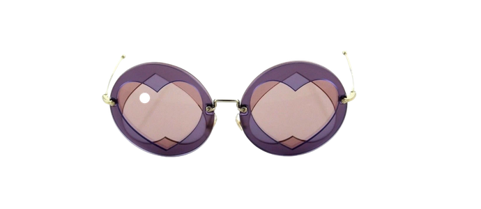 RARE NEW Genuine MIU MIU Lilac Pink Heart Round Sunglasses SMU 01S VA1-4M2 01SS
