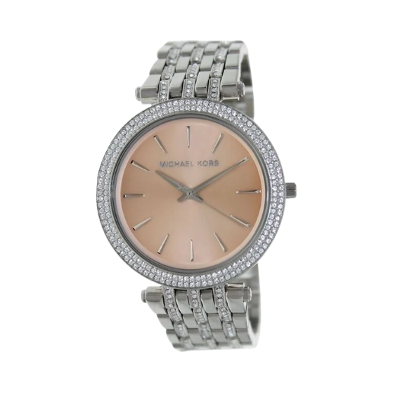 Michael Kors Darci Rose Dial Silver Tone Glitz Ladies Watch MK3218