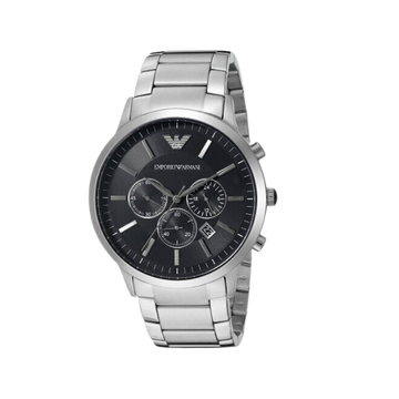 EMPORIO ARMANI Renato Chronograph 46mm Large Black Steel Men's Watch AR2460