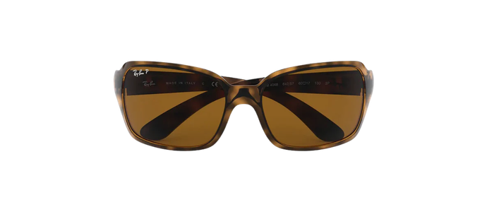RAY-BAN RB4068 Tortoise Square Wrap B-15 Glass Lens Sunglasses 642