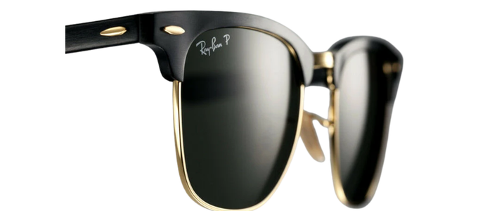 POLARIZED RayBan ALUMINIUM CLUBMASTER Black Gold Sunglasses RB 3507 136/N5 51 MM