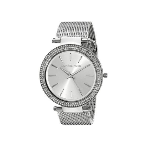 Michael Kors Darci Silver Mesh Crystals Steel Womens Watch MK3367