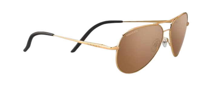 POLARIZED SERENGETI Carrara Small Drivers Gold Glass Lens Metal Sunglasses 8551