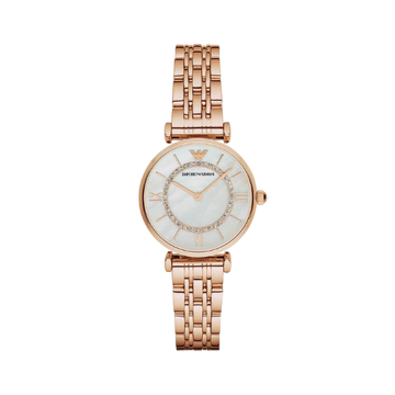 EMPORIO ARMANI Gianni T-Bar 32mm Rose Gold Steel Women's Watch AR1909
