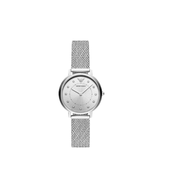 EMPORIO ARMANI 32mm Silver Dial Crystal Women Designer Watch AR11128