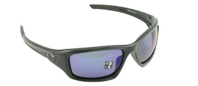 OAKLEY VALVE Polished Black Deep Blue Sunglasses OO 9236 12