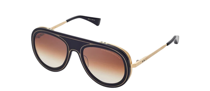 DITA ENDURANCE 88 Black Gold Brown Titanium Pilot Sunglasses DTS107-01