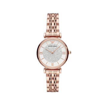 EMPORIO ARMANI Crystals 32mm Rose Gold Women's Dress Watch AR11244