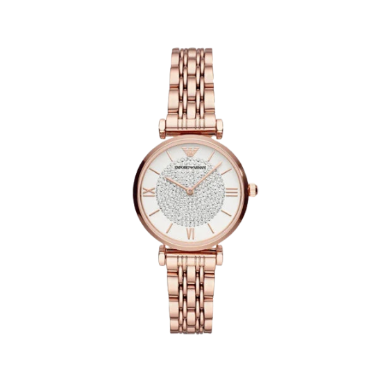 EMPORIO ARMANI Crystals 32mm Rose Gold Women's Dress Watch AR11244