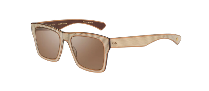 DITA INSIDER TWO Gold Clear Brown Square Sunglasses DRX 2090BT