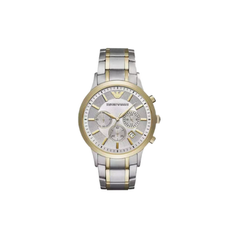EMPORIO ARMANI Renato Chronograph 43mm Gold Silver Men Watch AR11076