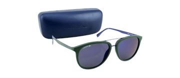 RARE New Genuine LACOSTE Matte Green Blue Round Full Rim Sunglasses L862S 315