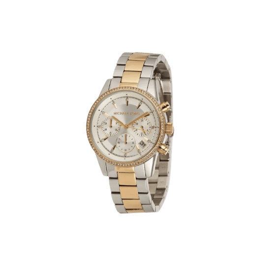 Michael Kors Ritz Chronograph Crystals Gold 37mm Womens Watch MK6474