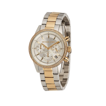 Michael Kors Ritz Chronograph Crystals Gold 37mm Womens Watch MK6474