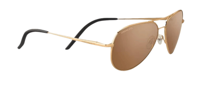 POLARIZED SERENGETI Carrara Small Drivers Gold Glass Lens Metal Sunglasses 8551