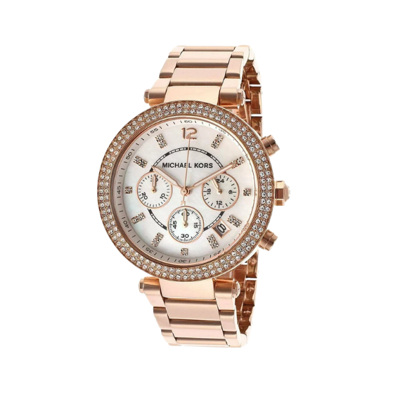 Michael Kors Parker Chronograph Rose Gold-Tone Ladies Watch MK5491