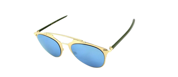 NEW Christian DIOR REFLECTED Rose Gold Khaki Blue Mirror Pilot Sunglasses XX8 3J