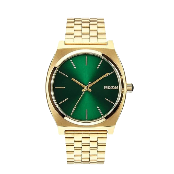 Nixon Time Teller Gold / Green Sunray Dial 37mm Wrist Watch A045-1919