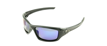 POLARIZED Genuine OAKLEY VALVE Polished Black Deep Blue Sunglasses OO 9236 12