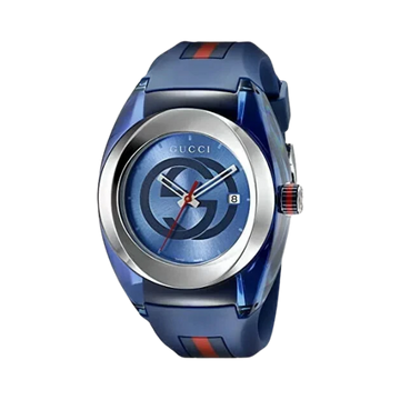 NEW Gucci Sync L 36mm Blue Rubber Strap Quartz Unisex Designer Watch YA137304
