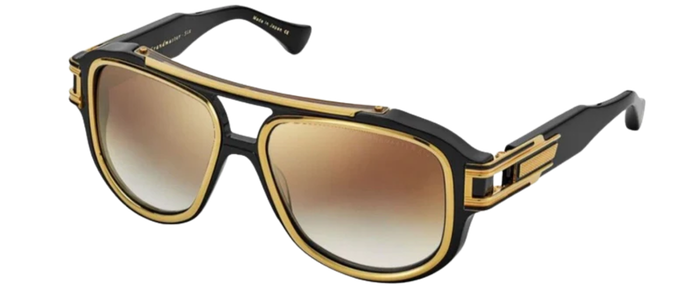 DITA GRANDMASTER SIX Titanium Aviator Black Gold Sunglasses DTS 900 01A
