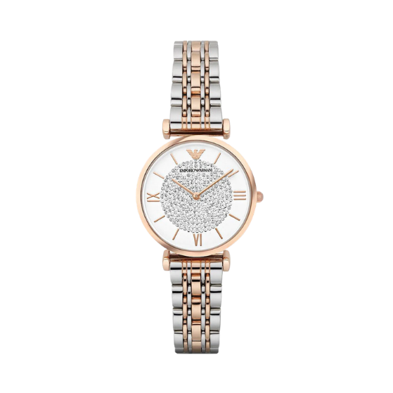 EMPORIO ARMANI 32mm Gianni T-Bar Crystals Steel Women's Watch AR1926