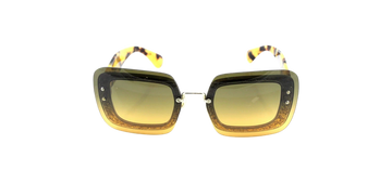 RARE Genuine MIU MIU Brown Havana Glitter Reverse Lens Sunglasses MU 01R PC8-0A3