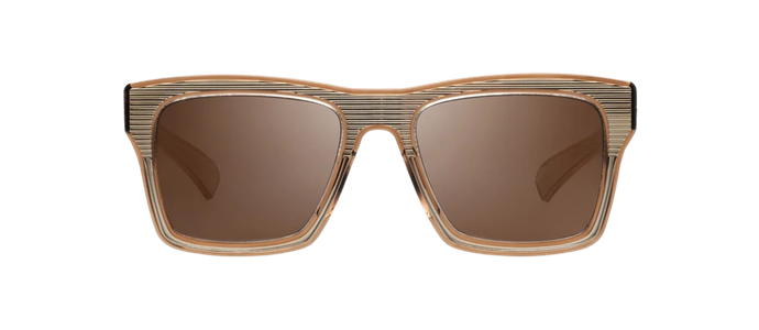 DITA INSIDER TWO Gold Clear Brown Square Sunglasses DRX 2090BT