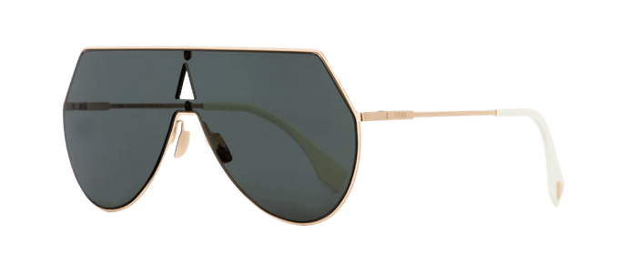 RARE New FENDI EYELINE Gold Grey Oversized Womens Aviator Sunglasses FF 0193S