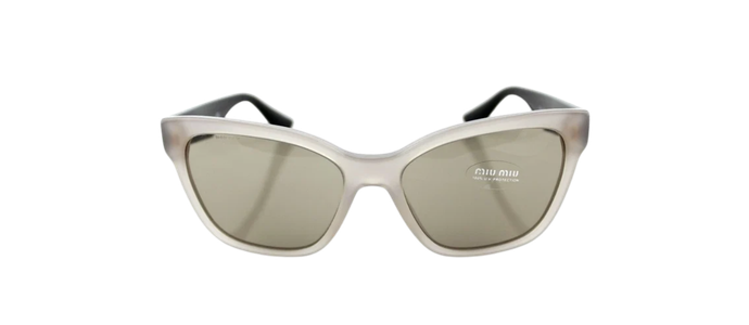 NEW Authentic MIU MIU Opal Argil Cateye Stardust Sunglasses 0MU 06RS UE2-5J2
