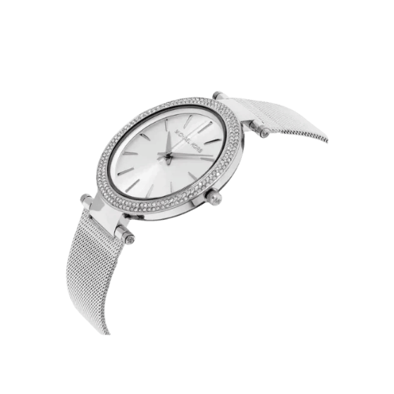 Michael Kors Darci Silver Mesh Crystals Steel Womens Watch MK3367