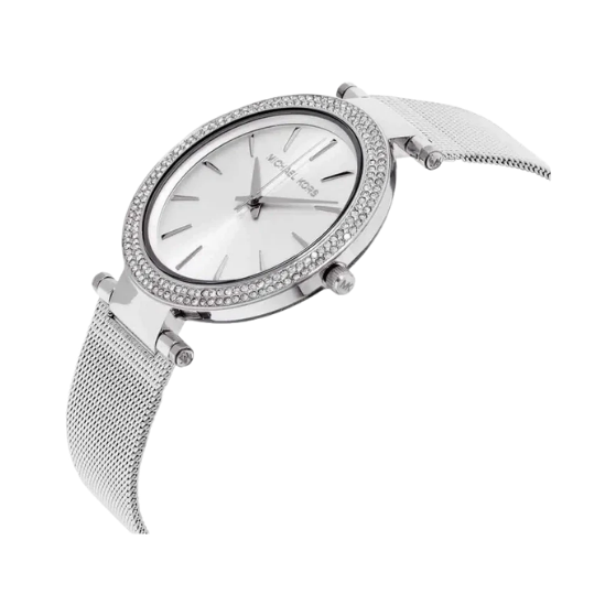 Michael Kors Darci Silver Mesh Crystals Steel Womens Watch MK3367