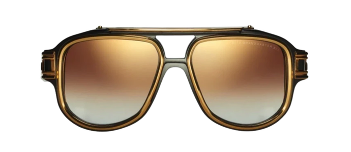 DITA GRANDMASTER SIX Titanium Aviator Black Gold Sunglasses DTS 900 01A