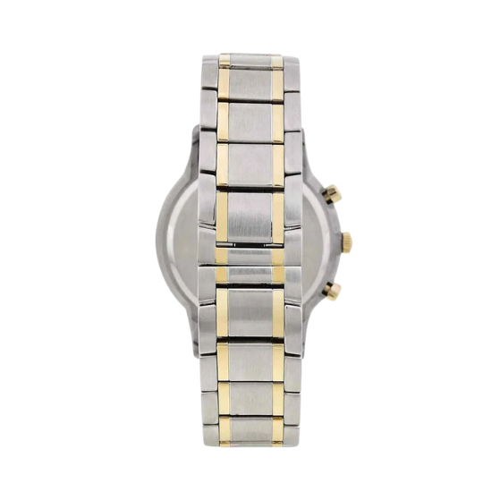 EMPORIO ARMANI Renato Chronograph 43mm Gold Silver Men Watch AR11076