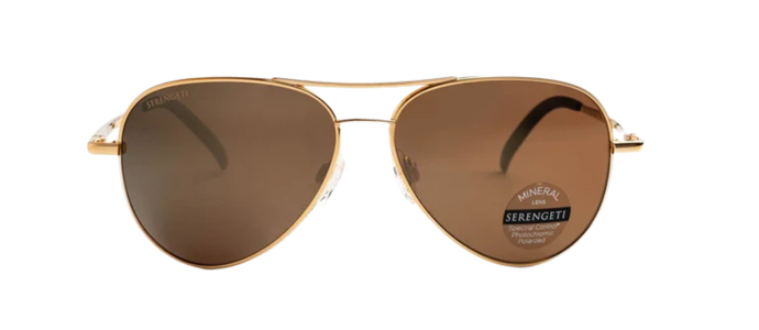 POLARIZED SERENGETI Carrara Small Drivers Gold Glass Lens Metal Sunglasses 8551