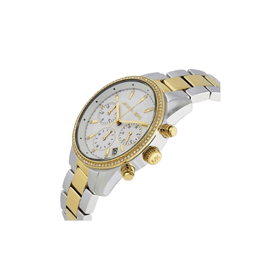Michael Kors Ritz Chronograph Crystals Gold 37mm Womens Watch MK6474