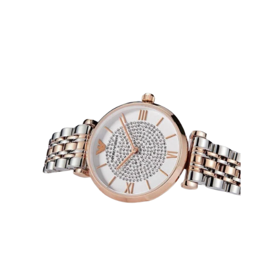 EMPORIO ARMANI 32mm Gianni T-Bar Crystals Steel Women's Watch AR1926